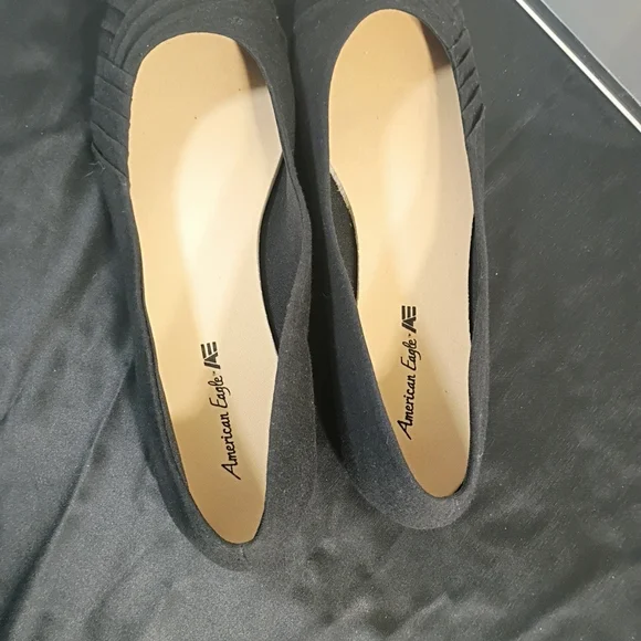 American Eagle Womens SZ 13 Ballet Flats Black Fabric Casual Slip On Shoe - Picture 6 of 8